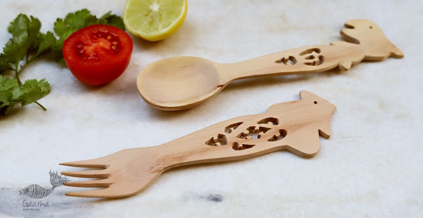 Purnak ✼ Udayagiri Wooden Cutlery - Set of Tow ✼ { 16 }